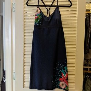 Athleta Swim Dress, blue w/tropical floral detail